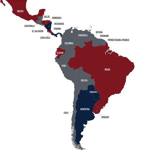Training and certification options for MAP Map of Latin American Countries